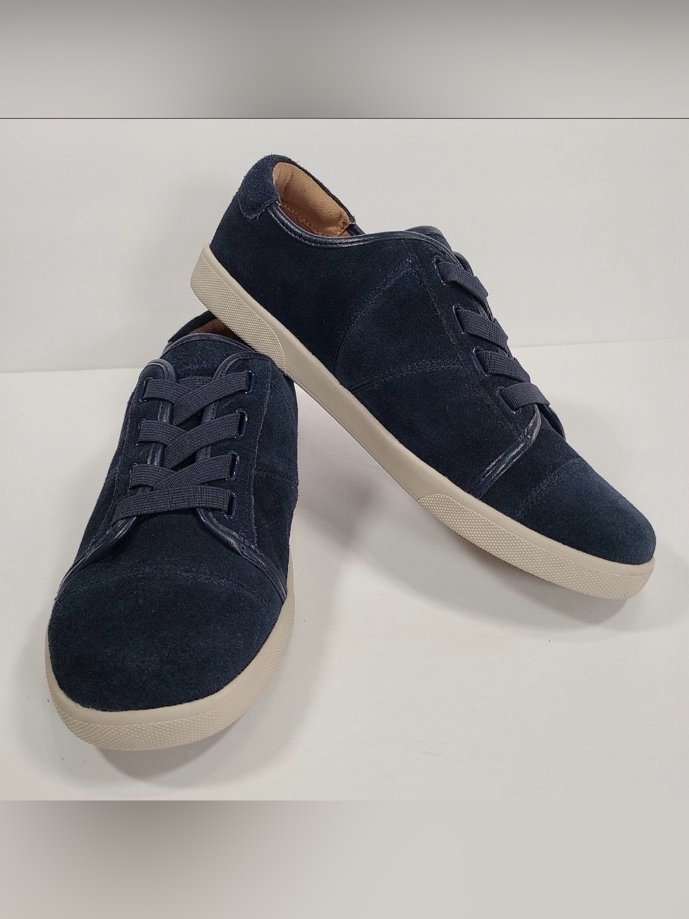 Vionic Navy Jean Suede Orthodic Comfort Shoe Lace Up Sneakers Women Size 9.5W